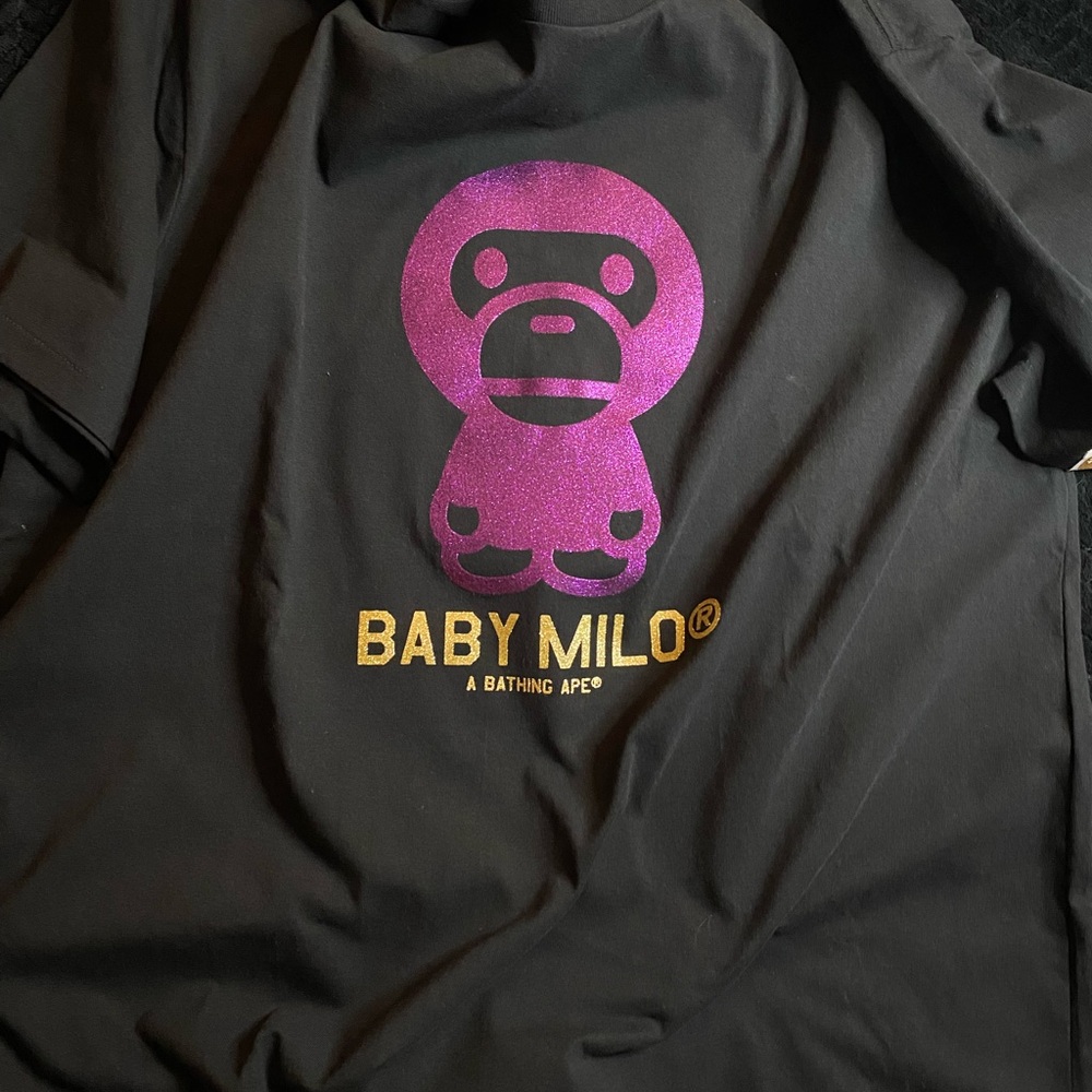 BAPE glitter BABY MILO T-Shirt - authentic new never used. Size XL